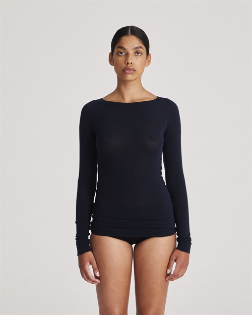 GAI + LISVA AMALIE L/S WOOL TOP MIDTNIGHT BLUE